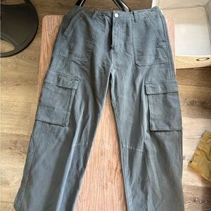 Stradivarius Dark Gray Straight Leg Pants